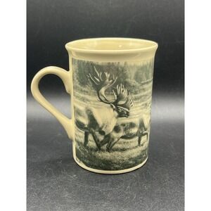 DesignPac Field & Stream Elk Bull and Cow Beige Ceramic Coffee Tea Cup‎ Mug